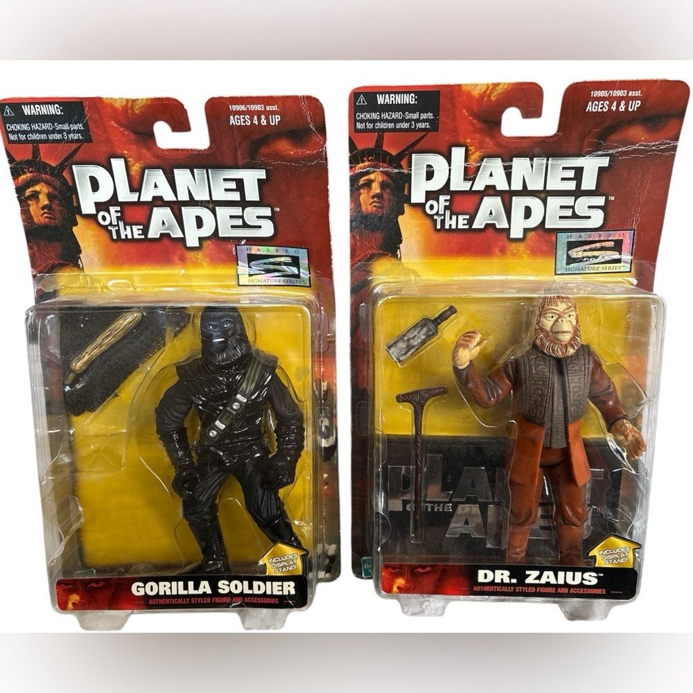 Planet of the Apes Gorilla Soldier and Dr. Zaius Action Figures - 1999 Hasbro